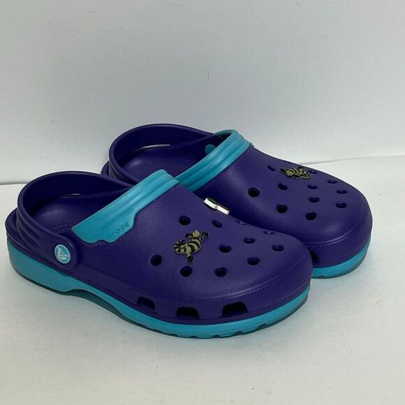 Crocs Unisex Purple Blue Slip On Comfort Crocband Clog Size 5 Mens 7 Womens - Picture 1 of 11
